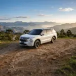 Exterior em cenário rural do Mitsubishi Outlander PHEV
