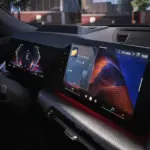 Painel curvo e volante do BMW iX2