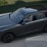 Vista elevada da carroceria do BMW iX5 e nova família X5