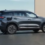 Tiggo 7 Pro PHEV 2027 — Vista lateral e traseira da carroceria