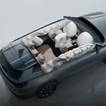 Tiggo 8 Pro PHEV 2027 — Ilustração superior da cabine e proteção dos ocupantes