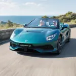 Denza Z Spider azul em imagem oficial