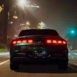 Denza Z9GT visto de trás à noite