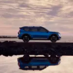 Perfil ao pôr do sol do Kia EV9