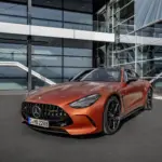 Vista dianteira do Mercedes-AMG GT 63 E Performance de duas portas