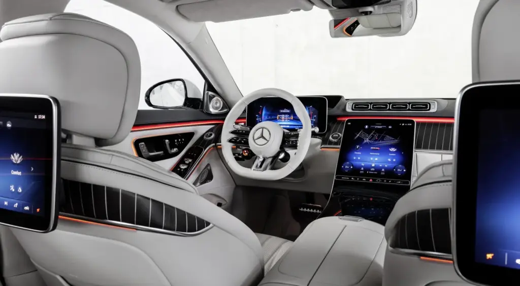 Painel e central multimídia do Mercedes-AMG S 63 E Performance