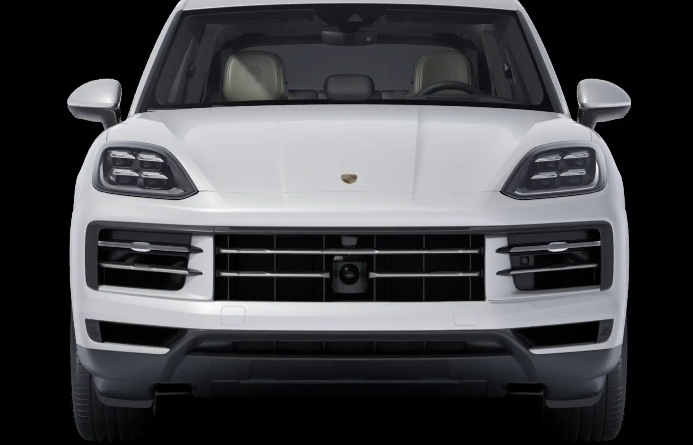 Vista frontal da família Porsche Cayenne E-Hybrid