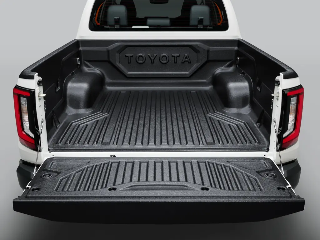 Protetor de caçamba mostrado no material japonês da Hilux diesel